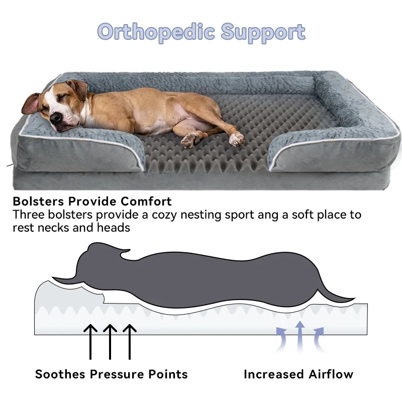 1 removable and clean dog sofa bed, anti-slip bottom, egg convex foam sponge, suitable for small and medium-sized dogs and cats