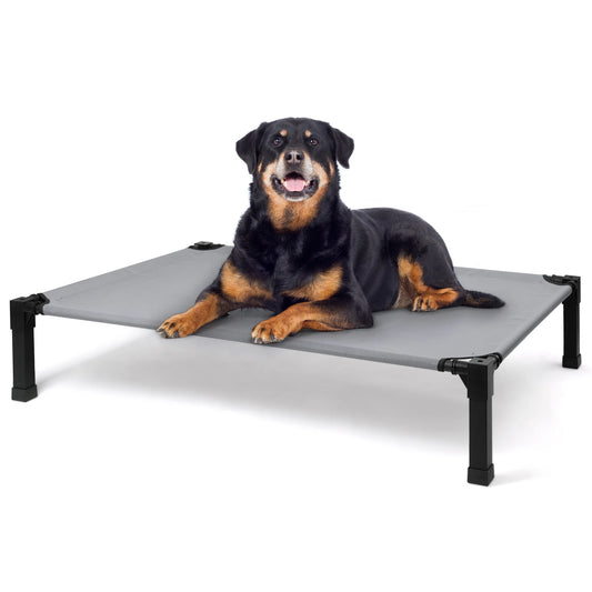 Elevated Dog Bed, Cooling Raised Pet Cot with Chew Proof Washable Breathable Mesh and Metal Frame, Portable Dog Cot Bed