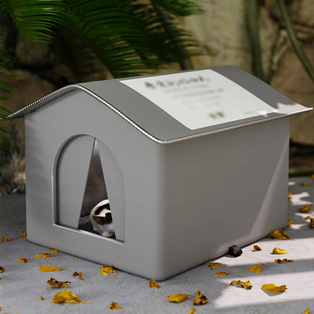 Stray Cat's House Waterproof Outdoor Feral Cats Houses Enclosed Pet Tent Cold Resistant Pet House Winter Warm for Winter Animal