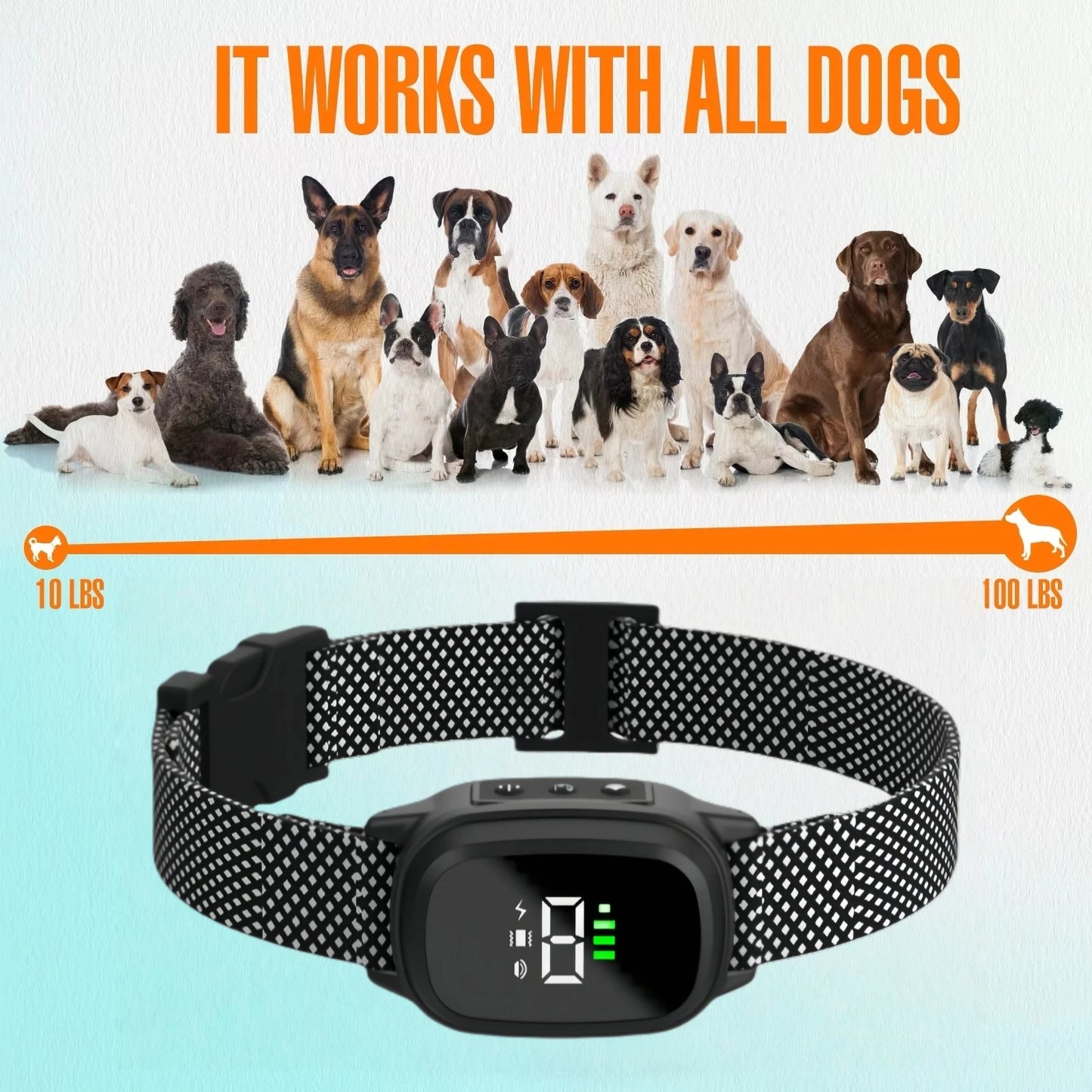 Waterproof Dog Bark Collar,Rechargeable Anti-Bark Collar For Dog Stop Barking,Dog Vibration Training Collar For Small,Medium Dog