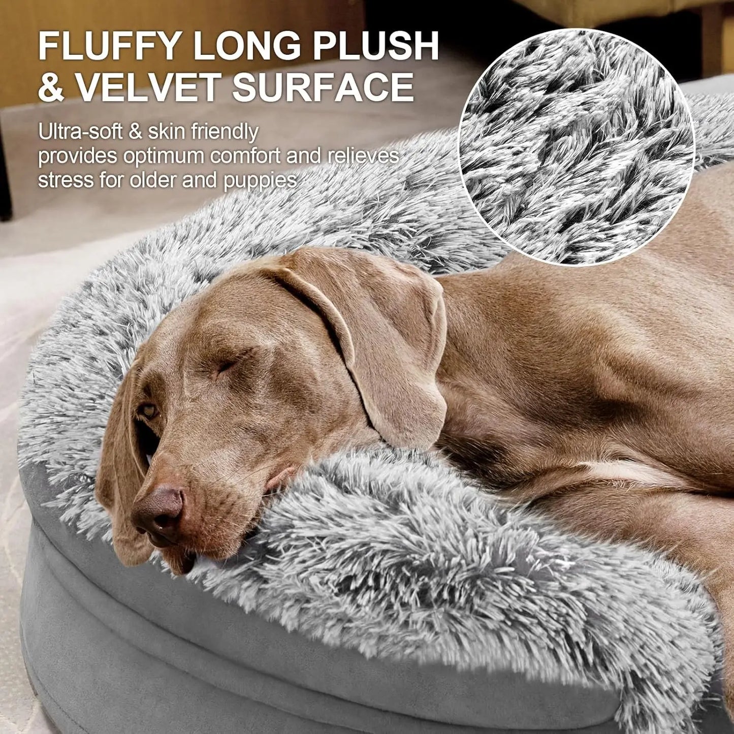 3.7 inch Thickened Orthopedic Dog Beds for Extra Large Dogs, Supportive Dog Sofa Bed with 28D Egg-Crate Foam, Removable